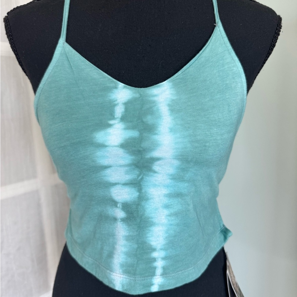 NWT Crop Fitted tie dye Camisole w/lace up back one size